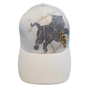 Vintage LSU Louisiana Tigers Fitted Mesh Hat Cap 90s NCAA White Gray Embroidered